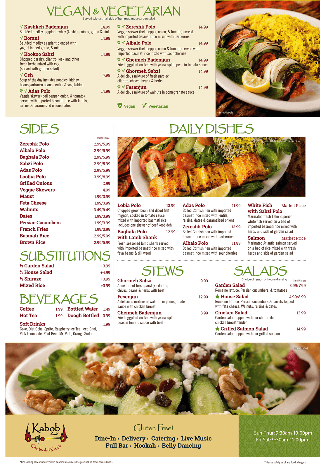 Kabob Hutt Menu